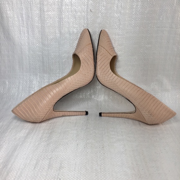 Tamar Blush Pink Lizard Leather Pointed High Heels - Picture 4 of 12